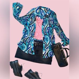 SOLD- paisley balloon sleeve groovy button up